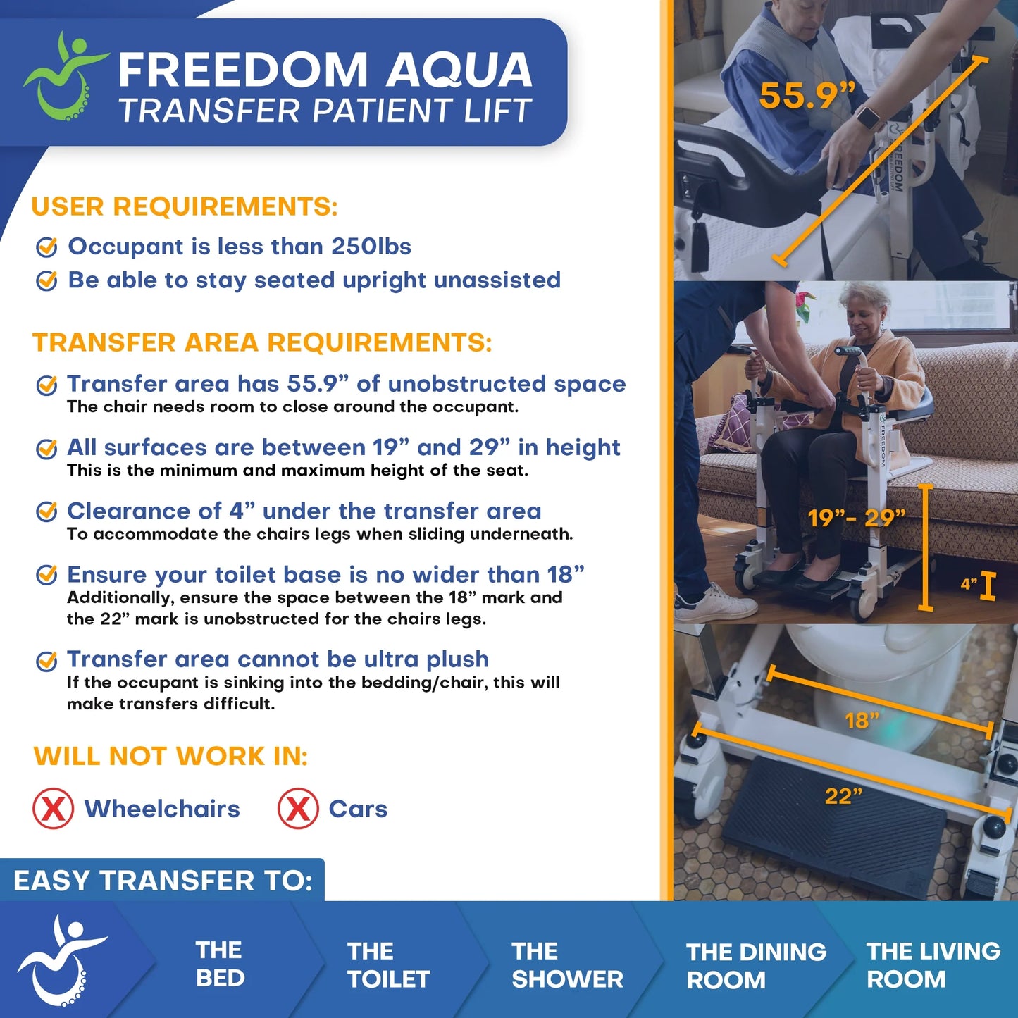 Freedom Aqua Patient Transfer Lift